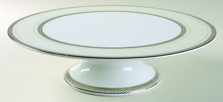 Silk Ribbon Pearl 12" Diameter Pedestal Cake Stand