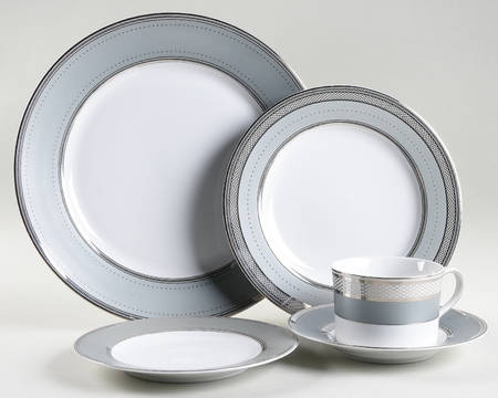 Silk Ribbon Slate 5 Piece Place Setting