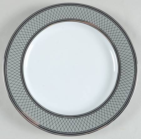 Silk Ribbon Slate Accent Luncheon Plate