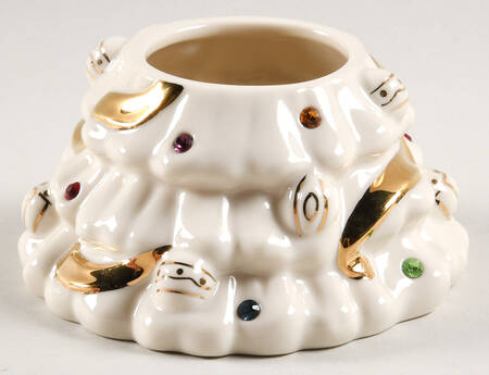 Jeweled Christmas Sugar Bowl No Lid