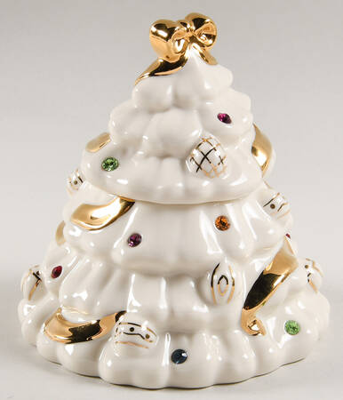 Jeweled Christmas Sugar Bowl & Lid