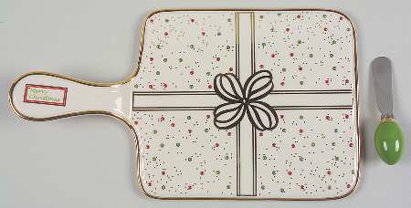 China Jewels Christmas Handled Cheese Boeard with Spreader (CHESPI)