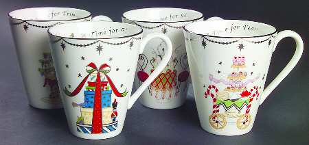 Merry and Bright A Time For Mug - Set of 4
