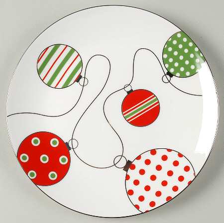 Merry and Bright Ornament Dessert/Pie Plate