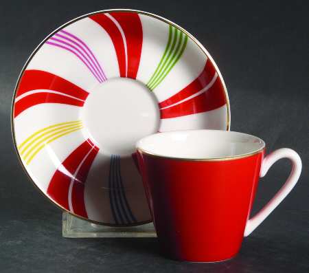 Peppermint Twist Flat Demitasse Cup & Saucer Set