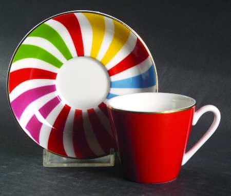 Peppermint Twist Flat Demitasse Cup & Saucer Set