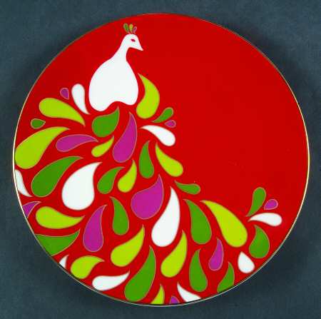 Festive Peacock Accent Luncheon Plate
