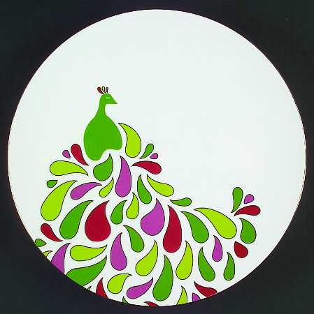 Festive Peacock Footed Cake Plate