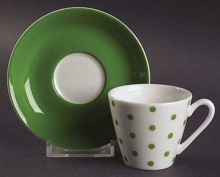Larabee Dot Flat Demitasse Cup & Saucer Set