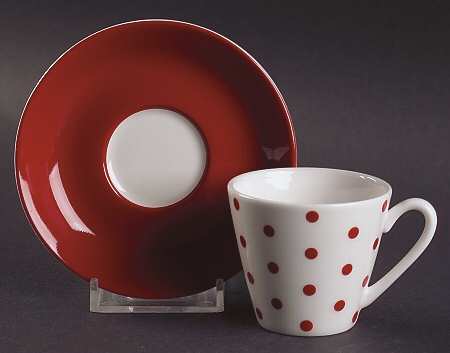 Larabee Dot Flat Demitasse Cup & Saucer Set