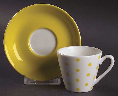 Larabee Dot Flat Demitasse Cup & Saucer Set