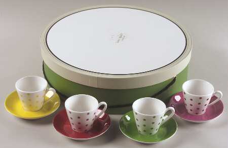 Larabee Dot (Boxed Set-4 Motifs) Demitasse Cup & Saucer Set