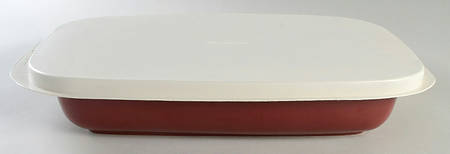 Woven Traditions Paprika 15" Rectangular Baker & Tabless Plas Storage Cover