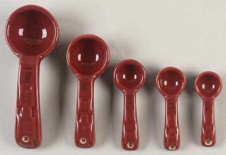 Woven Traditions Paprika (5 Pc) Ceramic Measuring Spoon Set