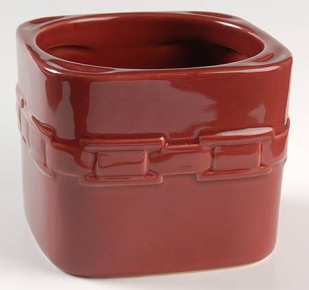 Woven Traditions Paprika Small Square Canister No Lid
