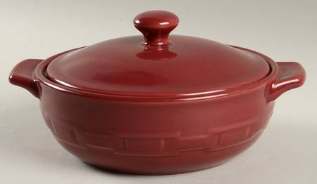 Woven Traditions Paprika .75 Qt Round Covered Casserole