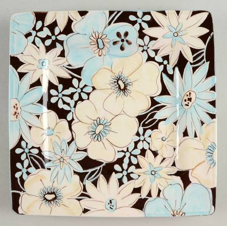 Casual Blues Square Salad Plate