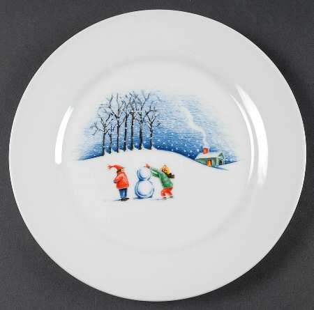 Christmas Village Salad Plate