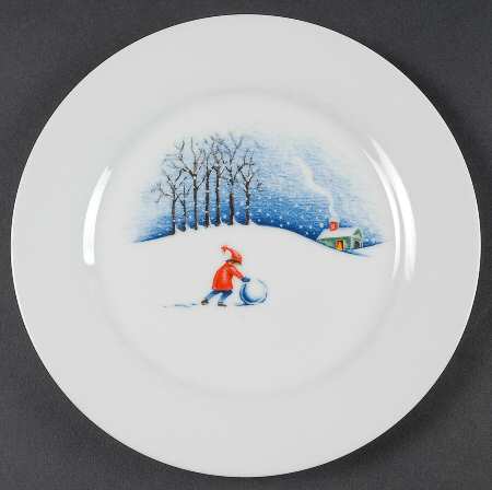 Christmas Village Salad Plate