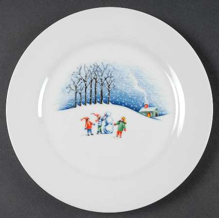 Christmas Village Salad Plate