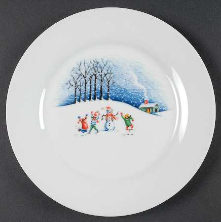 Christmas Village Salad Plate