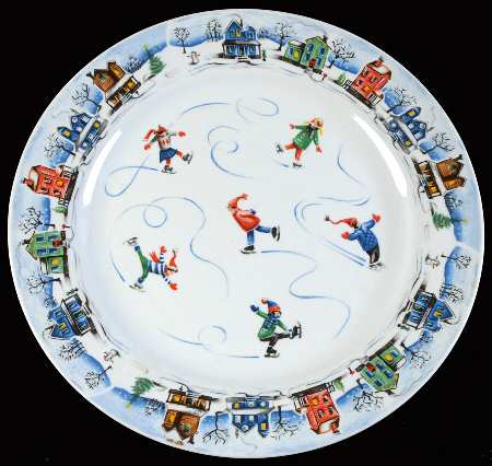 Christmas Village 14" Chop Plate (Round Platter)