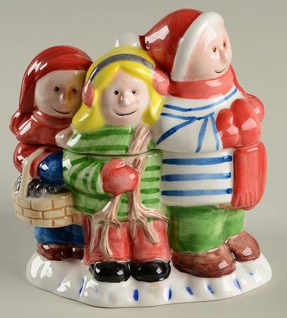 Christmas Village Sugar Bowl & Lid
