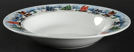 Christmas Village Rim Soup Bowl