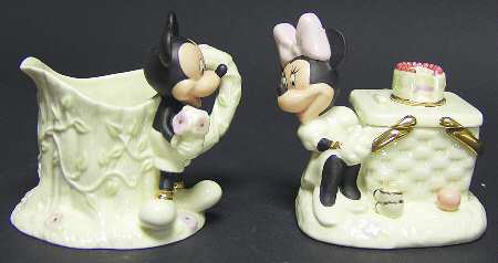Mickey & Minnie Disney Figural Giftware Creamer & Sugar with Lid (Box Set)