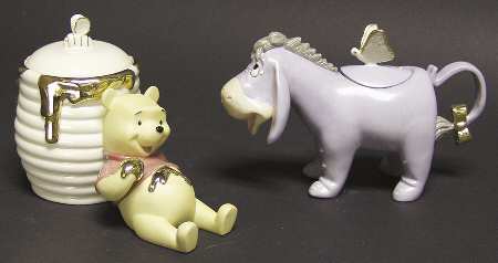 Pooh Figural Giftware Figural Creamer& Lid & Sugar Set