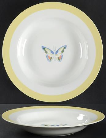 Farfalla Yellow Large Rim Soup Bowl