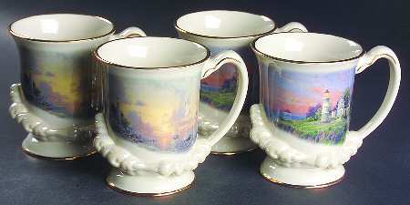 Thomas Kinkade Collection Mug (2 each MUGM1 & MUGM2) - Set of 4