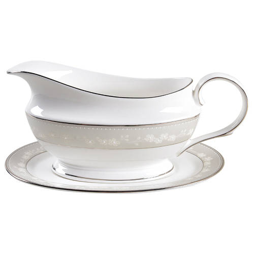 Bellina (Platinum Trim) Gravy Boat & Underplate