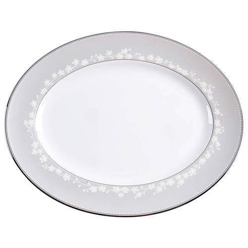 Bellina (Platinum Trim) 13" Oval Serving Platter