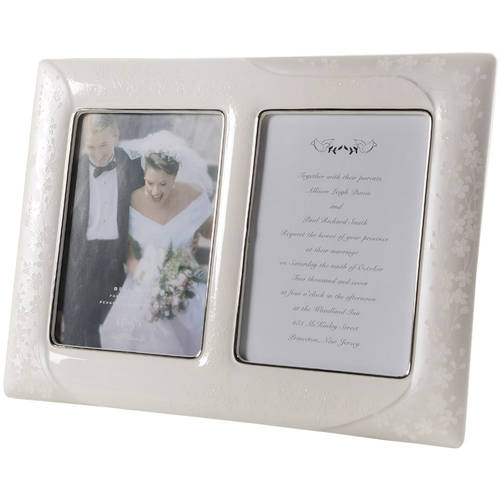 Bellina (Platinum Trim) Invitation Frame (Holds a 5x7 Invitation & Photo)