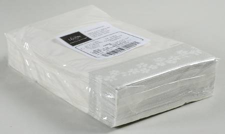 Bellina (Platinum Trim) Package of Paper Guest Dinner Napkins