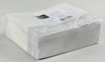Bellina (Platinum Trim) Package of Paper Beverage Napkins