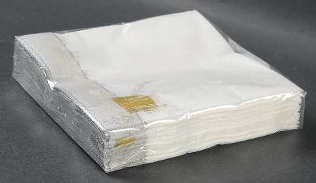 Bellina (Platinum Trim) Package of Paper Cocktail Napkins