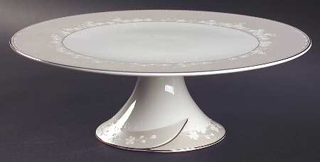 Bellina (Platinum Trim) 11" Diameter Pedestal Cake Stand