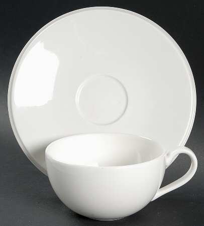 Ubiquity Stone Flat Cup & Saucer Set