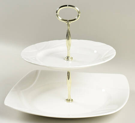 Vibe 6 5/8"-10"  2 Tiered Serving Tray (Dp, Sp) HC