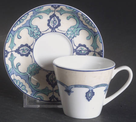 Mediterra Collection Flat Demitasse Cup & Saucer Set