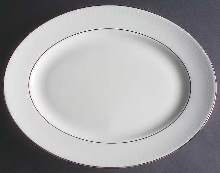 Herald Square White 13" Oval Serving Platter
