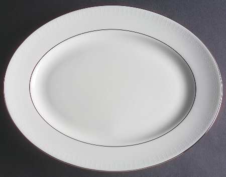 Herald Square White 13" Oval Serving Platter