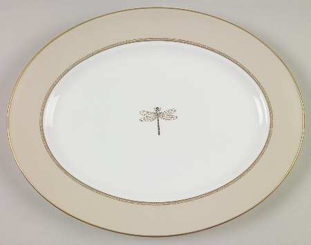 June Lane Gold 13" Oval Serving Platter