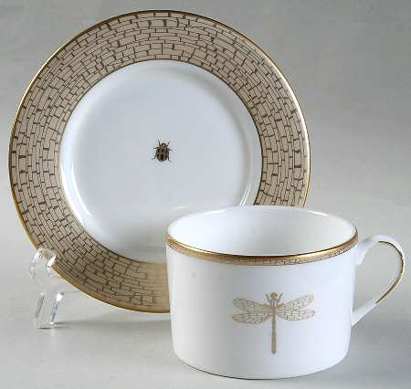 June Lane Gold Flat Cup & Saucer Set