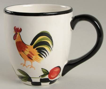 Rooster Checks Mug