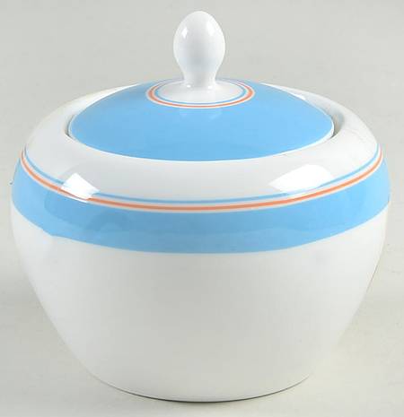Cays Stripe Blue Sugar Bowl & Lid