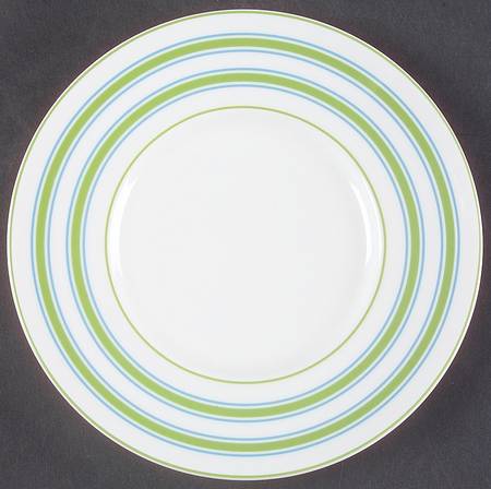 Cays Stripe Green Dessert/Pie Plate