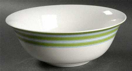 Cays Stripe Green 9" Round Vegetable Bowl